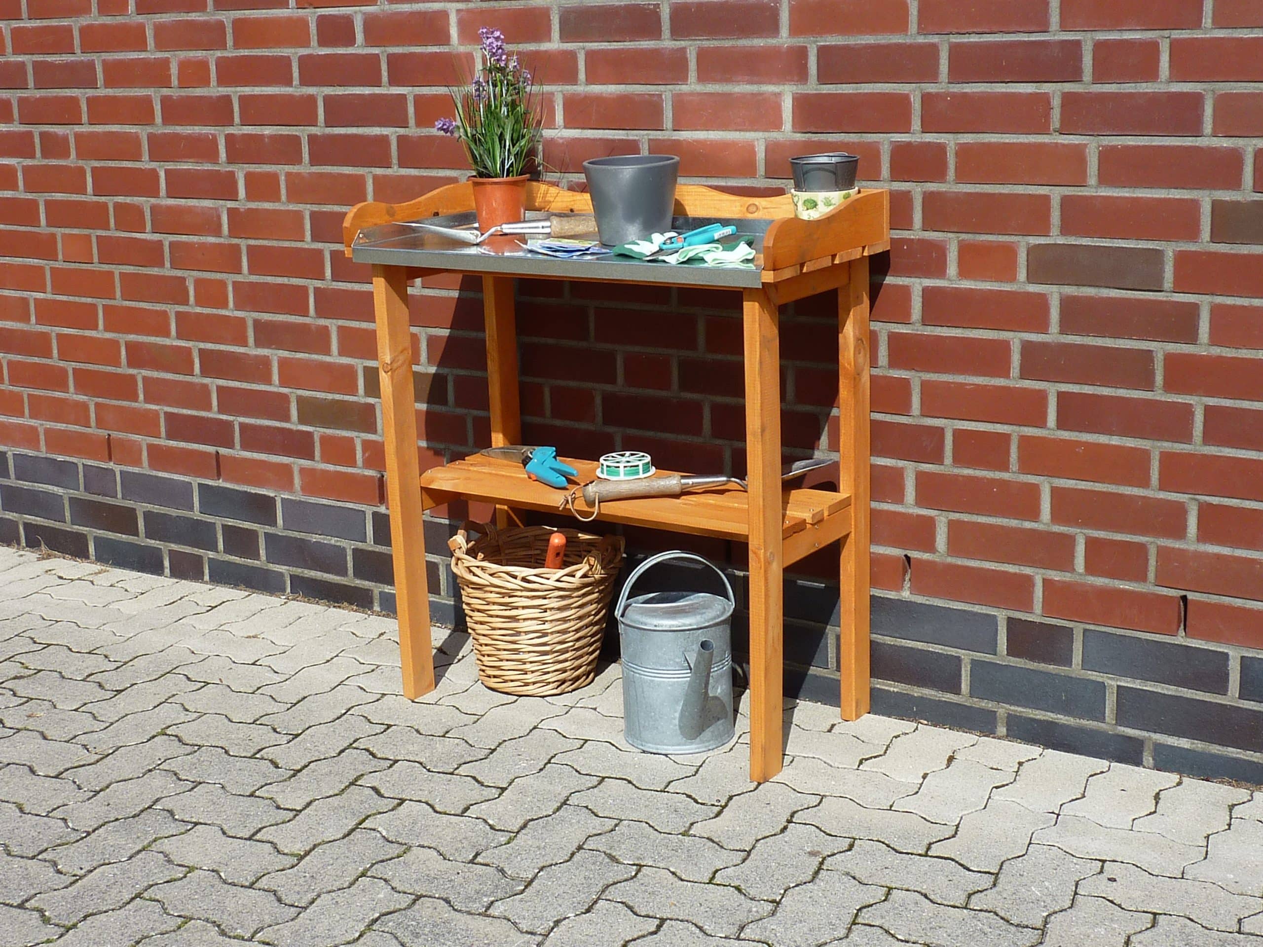 Promadino Pflanztisch mit verzinkter Arbeitsfläche