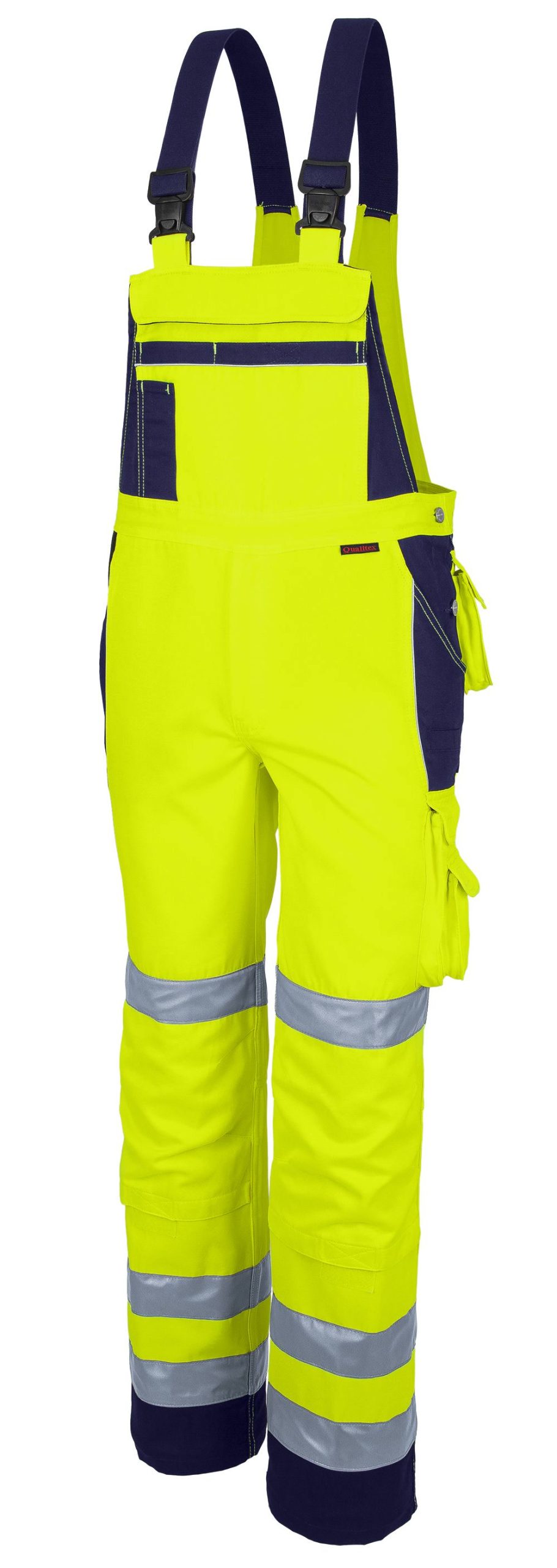 QUALITEX HIGH QUALITY WORKWEAR Latzhose PRO WS warngelb/marine Damen: 48 Herren: 54
