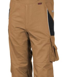 QUALITEX HIGH QUALITY WORKWEAR Latzhose PRO khaki/schwarz Damen: 46 Herren: 52