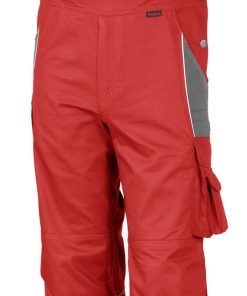 QUALITEX HIGH QUALITY WORKWEAR Latzhose PRO rot/grau Damen: 36 Herren: 42