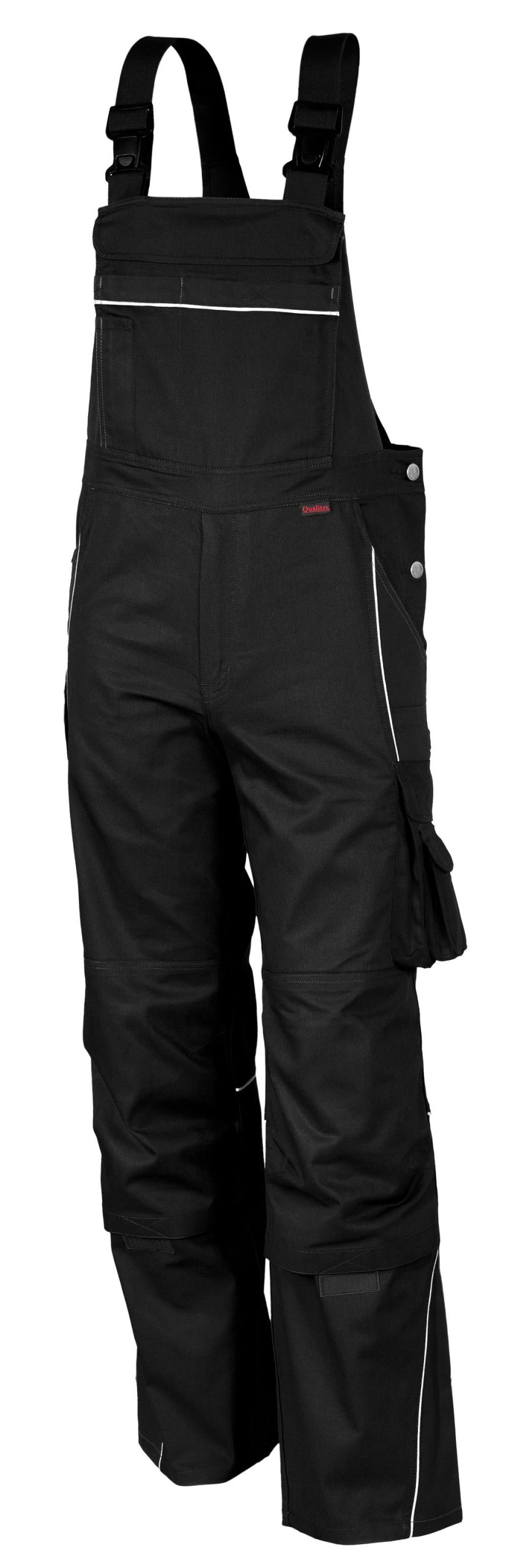 QUALITEX HIGH QUALITY WORKWEAR Latzhose PRO schwarz Damen: 66 Herren: 72
