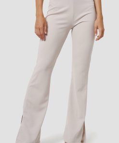 RAYSHYNE Damen Stoffhose Elegante Business Marlene Hose mit Schlitz RS21