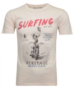 Ragman Shirt Rundhals-T-Shirt aus Baumwolle mit Print