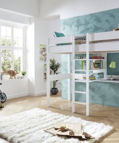 Relita - Hochbett NOEL - versch. Ausführungen - Buche massiv weiß lackiert