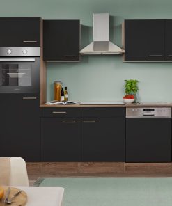 Respekta Küchenprogramm Eiche York Küchenzeile 280 cm inkl. E- Geräte & Mineralite Einbauspüle
