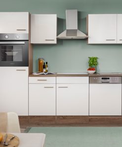 Respekta Küchenprogramm Eiche York Küchenzeile 280 cm inkl. E- Geräte & Mineralite Einbauspüle
