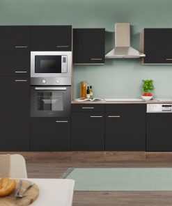 Respekta Küchenprogramm Eiche York Küchenzeile 340 cm inkl. E-Geräte & Mineralite Einbauspüle