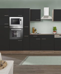 Respekta Küchenprogramm Eiche York Küchenzeile 370 cm inkl. E-Geräte & Mineralite Einbauspüle