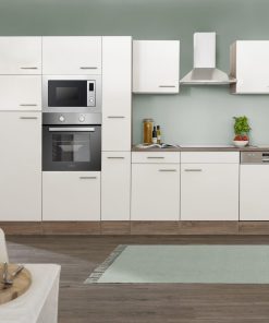Respekta Küchenprogramm Eiche York Küchenzeile 370 cm inkl. E-Geräte & Mineralite Einbauspüle