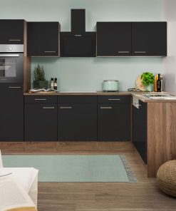 Respekta Küchenprogramm Eiche York Winkelküche 280 cm inkl. E-Geräte & Mineralite Einbauspüle