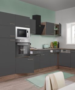 Respekta Küchenprogramm Eiche York Winkelküche 340 cm inkl. E-Geräte & Mineralite Einbauspüle