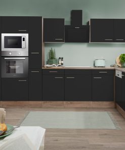 Respekta Küchenprogramm Eiche York Winkelküche 370 cm inkl. E-Geräte & Mineralite Einbauspüle