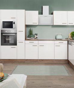 Respekta Küchenprogramm Eiche York Winkelküche 370 cm inkl. E-Geräte & Mineralite Einbauspüle