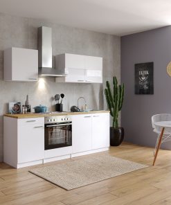 Respekta Küchenzeile KB210WW 210 cm Weiß