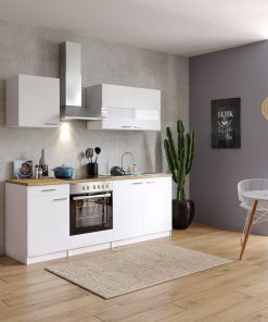 Respekta Küchenzeile KB210WWC 210 cm Weiß
