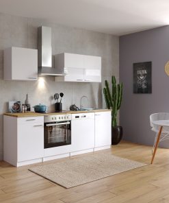 Respekta Küchenzeile KB220WWC 220 cm Weiß
