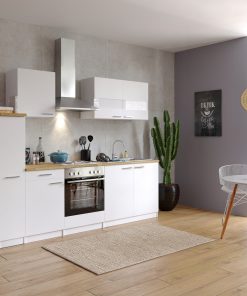 Respekta Küchenzeile KB240WW 240 cm Weiß