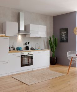 Respekta Küchenzeile KB270WW 270 cm Weiß