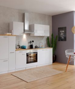 Respekta Küchenzeile KB300WWC 300 cm Weiß