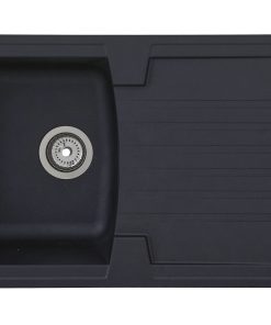 Respekta Mineralite Einbauspüle Boston 86x50 cm - Schwarz