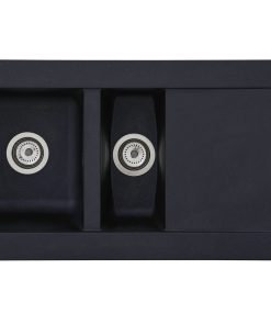 Respekta Mineralite Einbauspüle Denver 100x50 cm - Schwarz