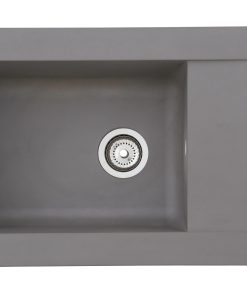 Respekta Mineralite Einbauspüle Denver 86x50 cm - Betongrau