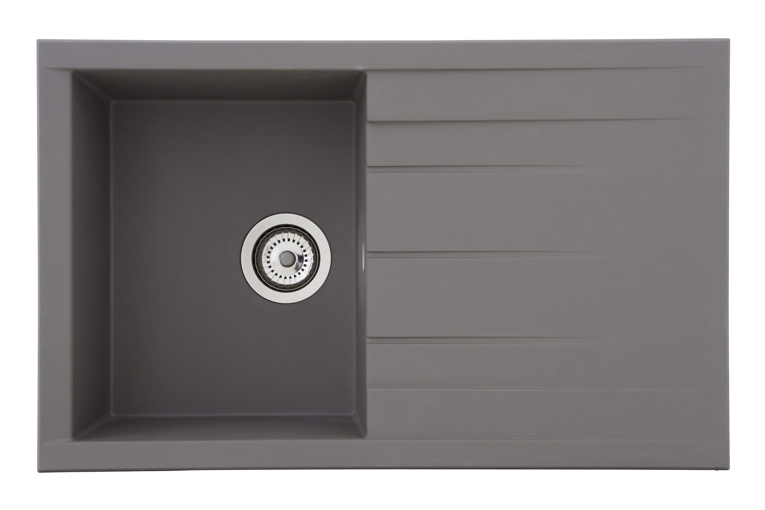 Respekta Mineralite Einbauspüle Houston 80x50 cm - Betongrau