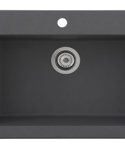 Respekta Mineralite Einbauspüle Ohio 66x50 cm - Betongrau