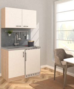 Respekta Miniküche MK100ESWOSC 100 cm weiß - Glaskeramikkochfeld