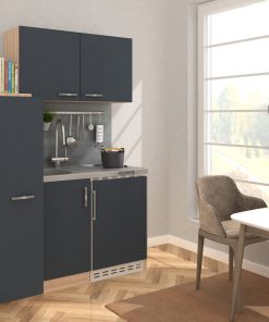 Respekta Miniküche MK130ESGOSS 130 cm grau - Kochmulde