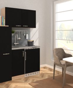 Respekta Miniküche MK130ESSOSS 130 cm schwarz - Kochmulde