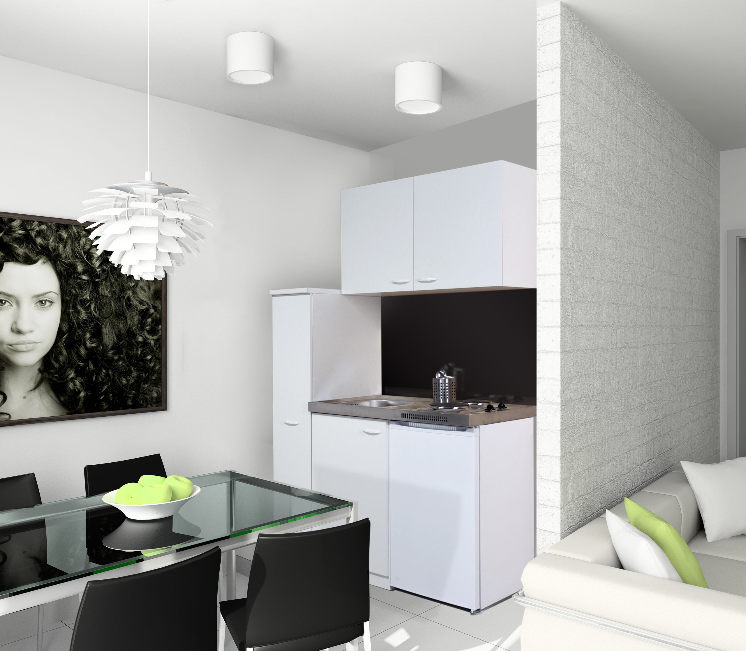 Respekta Miniküche MK130WOSCSV 130 cm Weiß