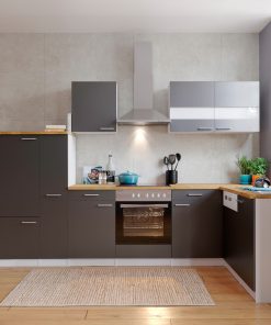 Respekta Winkelküche KBL310WGCG 310cm  Weiß - Grau