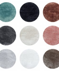 Runde Einfarbig Hochflor Teppich
