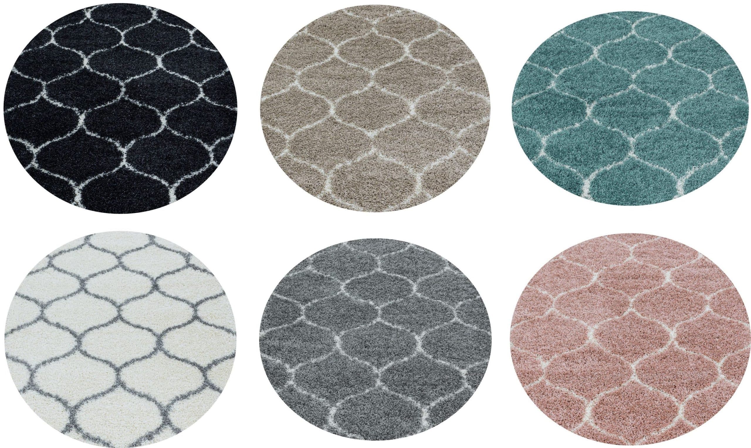 Runder Hochflor-Teppich im skandinavischen Design – Flauschig