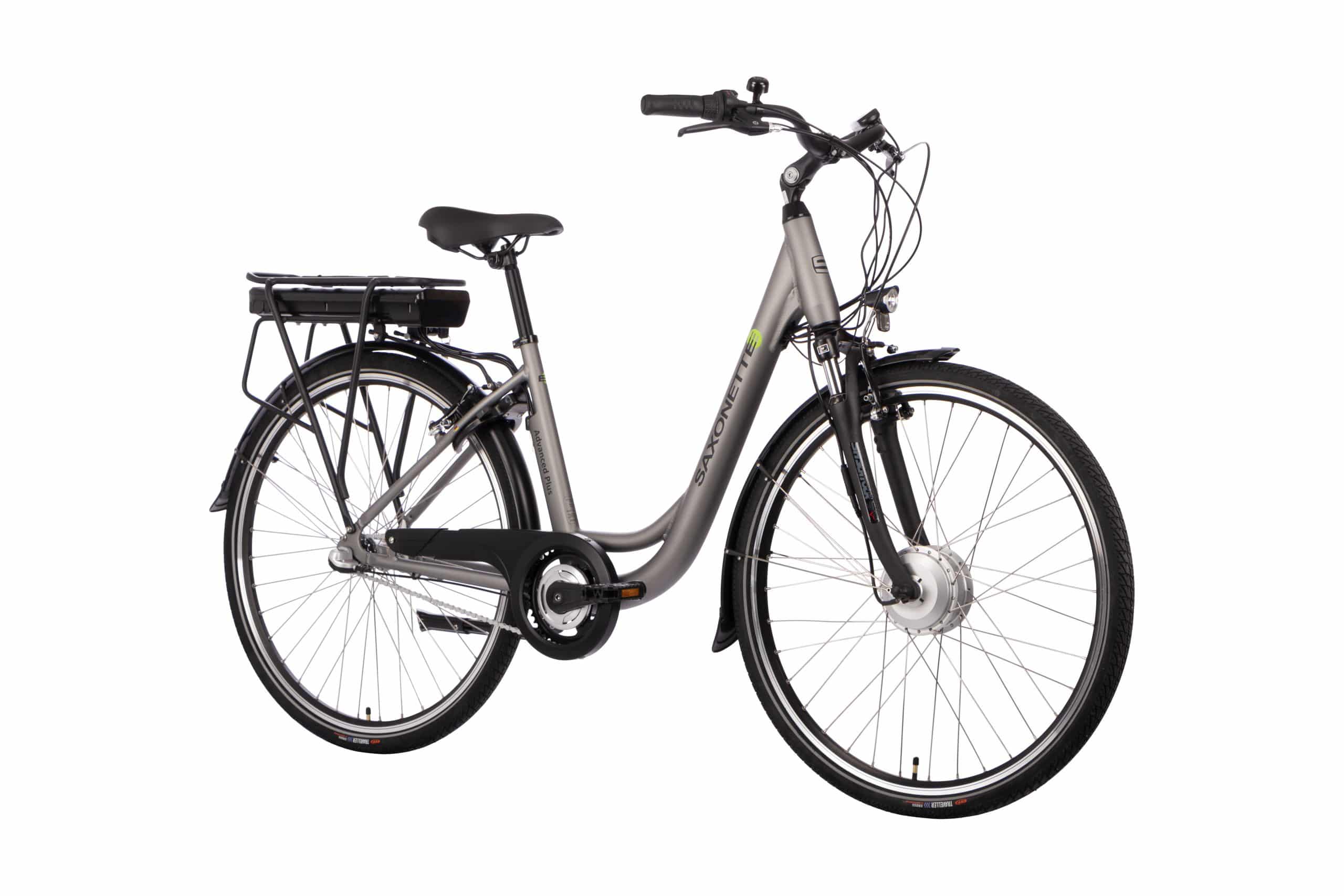 SAXONETTE Advanced Sport E-Bike Wave 7 Gang Kettenschaltung Federgabel silberr matt
