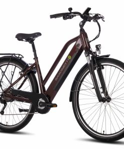 SAXONETTE Comfort Sport 9 Gang Kettenschaltung Federgabel Hinterradmotor Unisex bordeaux glänzend