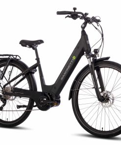 SAXONETTE Premium Sport E-Bike Wave Scheibenbremsen Mittelmotor Federgabel 10 Gang Kettenschaltung schwarz matt