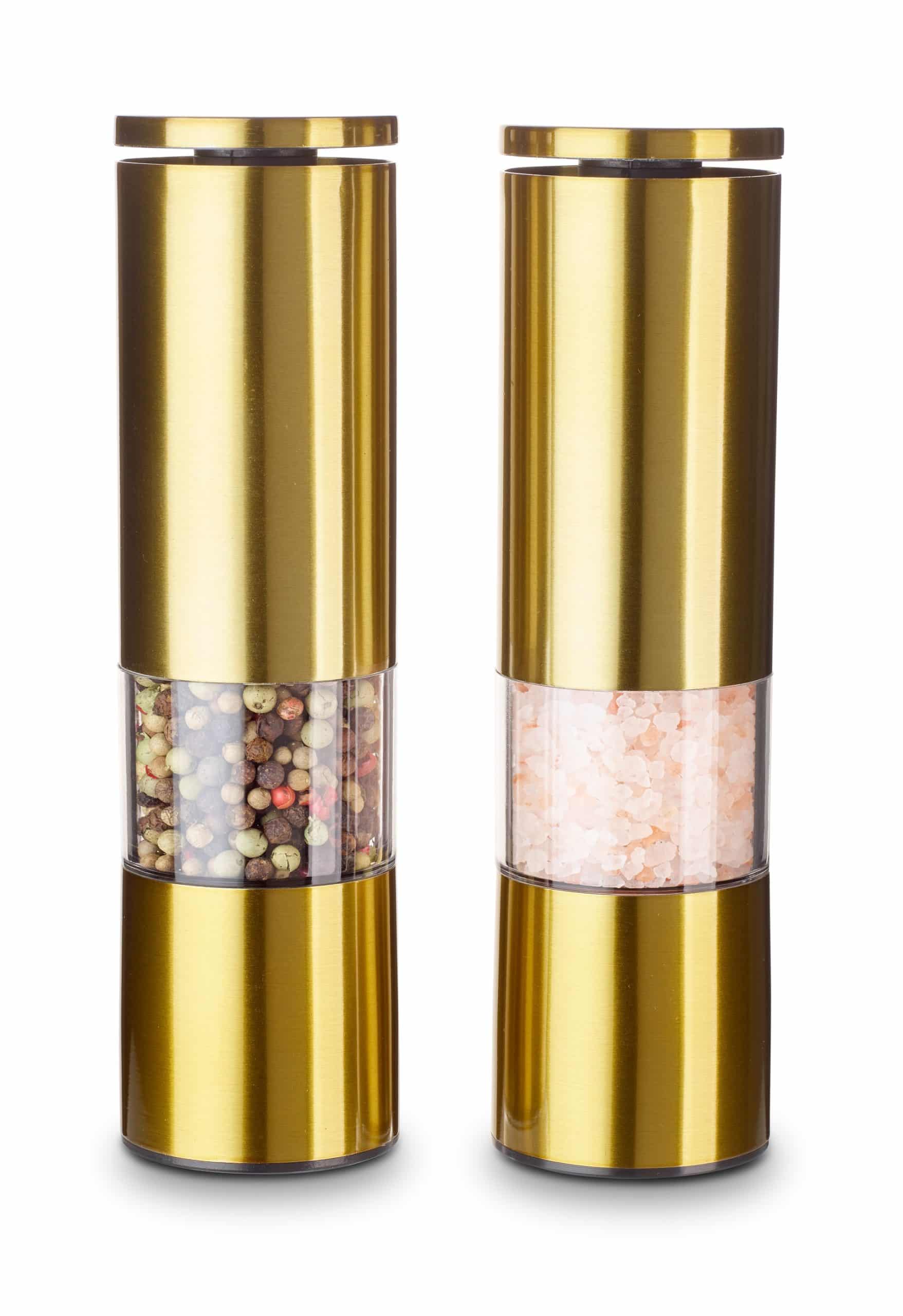 Salz-/ Pfeffermühlen Set aus Edelstahl - gold