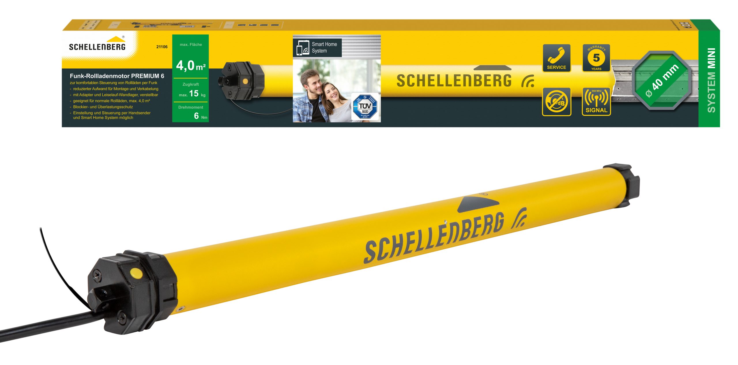 Schellenberg Funk-Rolladenmotor Premium 6 Nm Mini