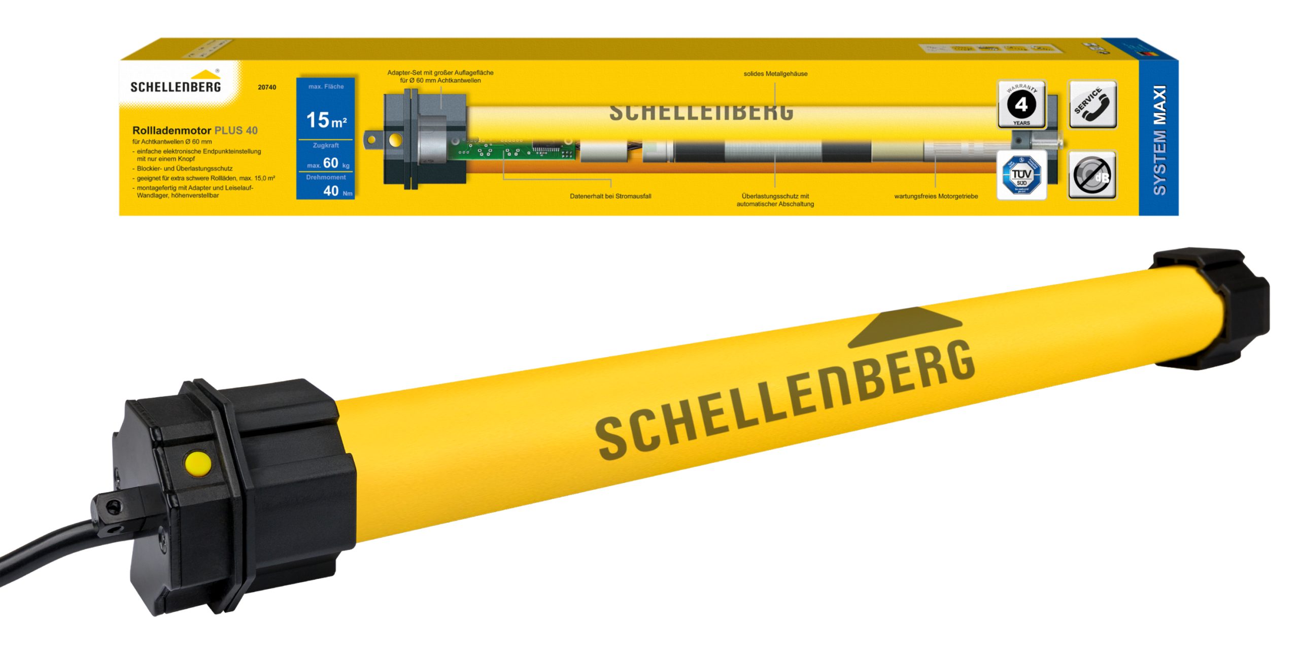 Schellenberg Rohrmotor PLUS Maxi 40 Nm