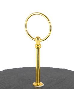 Schiefer Etagere 2-Stöckig - gold