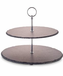 Schiefer Etagere 2-Stöckig