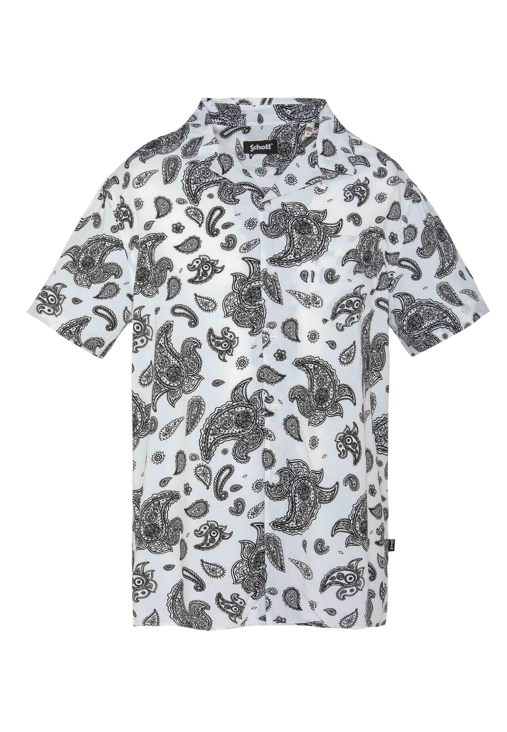 Schott Hemd Paisley-Hemd SCHRIVER mit kurzen Ärmeln