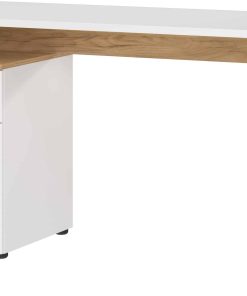 Schreibtisch mit Container in Weiß-Beige