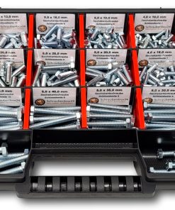 Sechskantschrauben Sortiment M4-M5-M6 // 8mm-50mm 350 tlg. Schraubenbox DIN 933 Vollgewindeschrauben Maschinenschrauben Sechskantschrauben