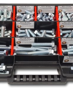 Sechskantschrauben Sortiment M8 // 10mm-55mm 130 tlg. Schraubenbox DIN 933 Vollgewindeschrauben Maschinenschrauben Gewindeschrauben Sechskantschrauben