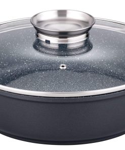 Servierpfanne Gourmet Granit 28cm mit Glasdeckel