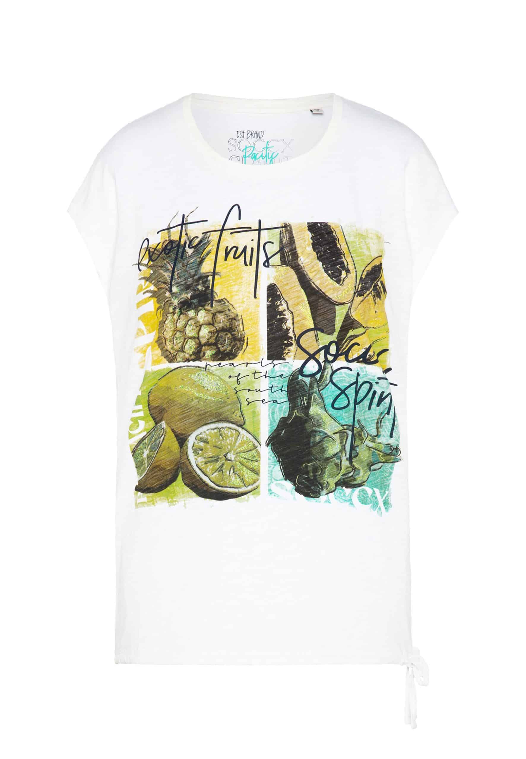 Soccx Shirt Ärmelloses Rundhals-Shirt mit Tunnelzugsaum und Armausschnitt mit offener Saumkante