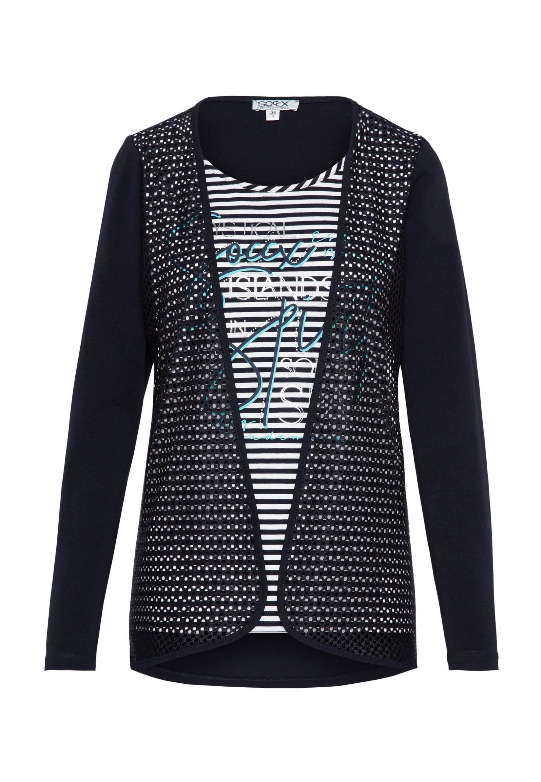 Soccx Shirt Langarmshirt mit Jacken-Layering